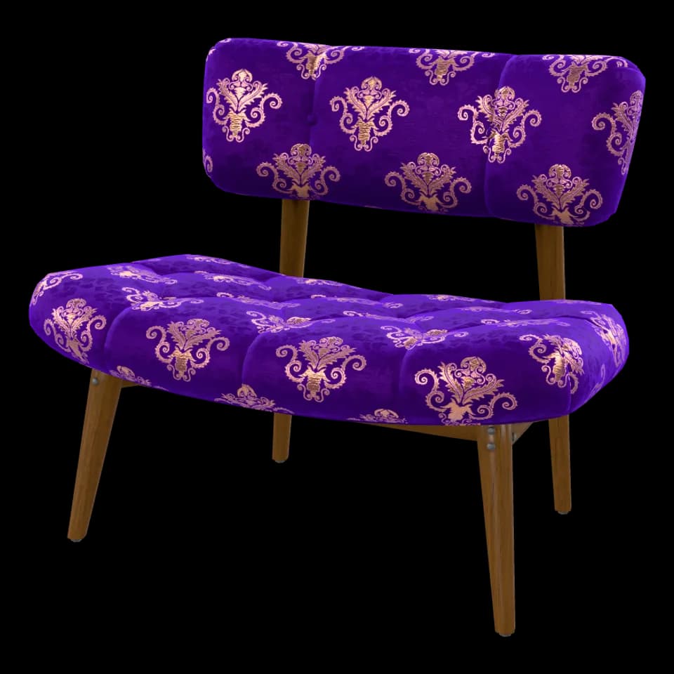 Ashcombe Damask Bench, rendered in 3D