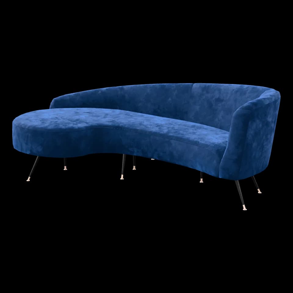 Marlow Velvet Sofa, rendered in 3D